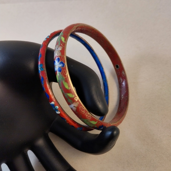 Colorful Cloisonné Bangle Set - Picture 4 of 16